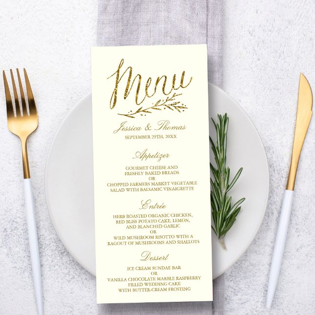 Chic Faux Gold Foil Weding Modelo - Marfim (Criador carregado)