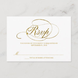 Chic Faux Gold Foil Weding RSVP Modelo