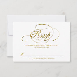 Chic Faux Gold Foil Weding RSVP Modelo