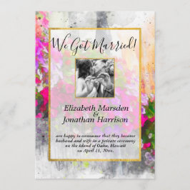 Chic Floral Elegante Nos Casamos Com Anúncio