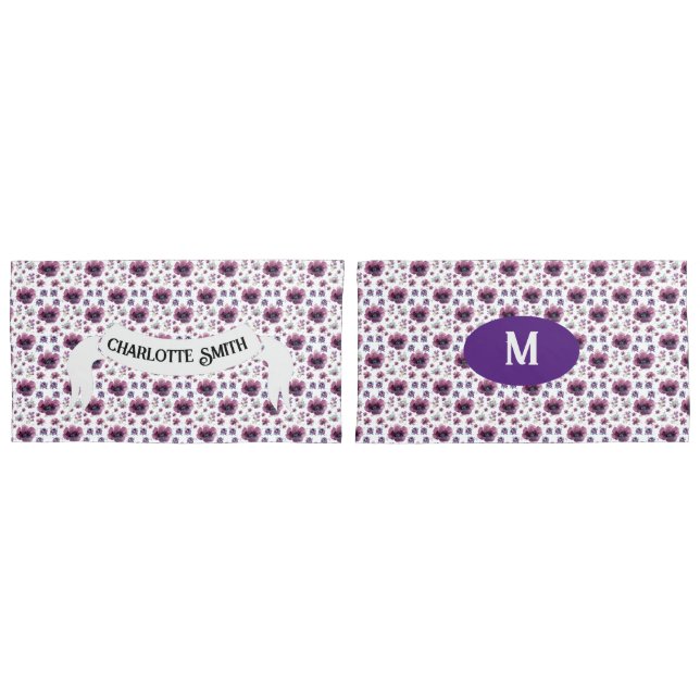 chic floral foliage purple blooming flowers (Frente - conjunto)