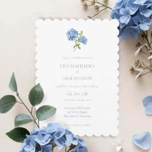 Chic Floral Hydrangea Convite Para Casamento Não F