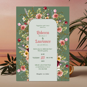 Chic floral meadows convite para o casamento