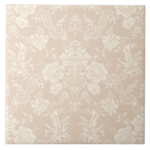 Chic Floral Romântico Damasco-Creme