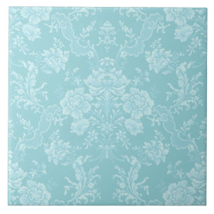 Chic Floral Romântico Damask-Mint