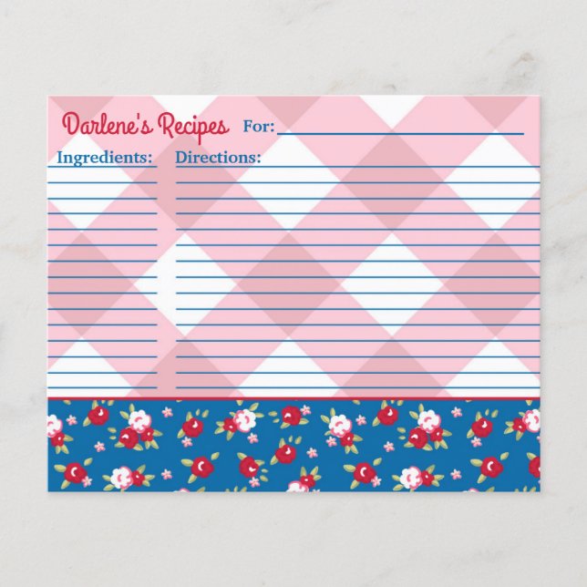 Chic Floral Xadrez Country Personalizado (Frente)