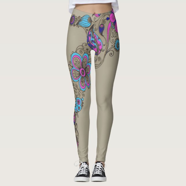 Chic - Flores de Leggings / Florais (Frente)