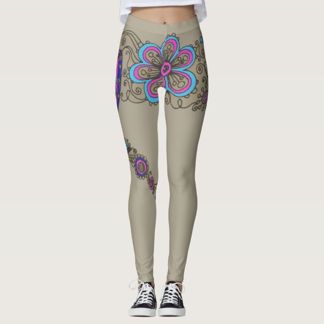 Chic - Flores de Leggings / Florais (Frente)