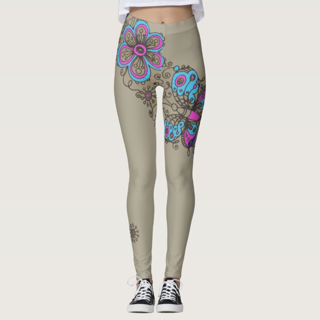 Chic - Flores de Leggings / Florais (Frente)