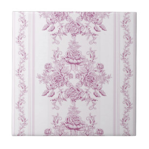 Chic francês,rosa,toile,floral,padrão,vitoriano,