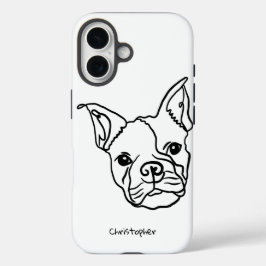 Chic French Bulldog Line Art: Edite seu texto