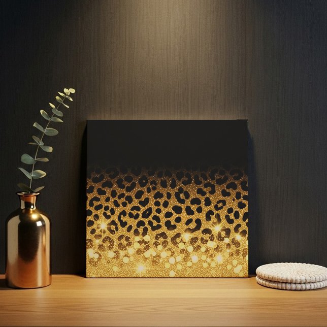 Chic Gold Glitter Leopard Print Pattern (Criador carregado)