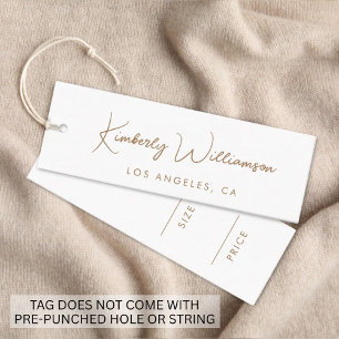 Chic Gold Signature Script Etiqueta Pendente Preço