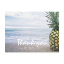 Chic Hand Lettered Pineapple Obrigado Cartão Posta