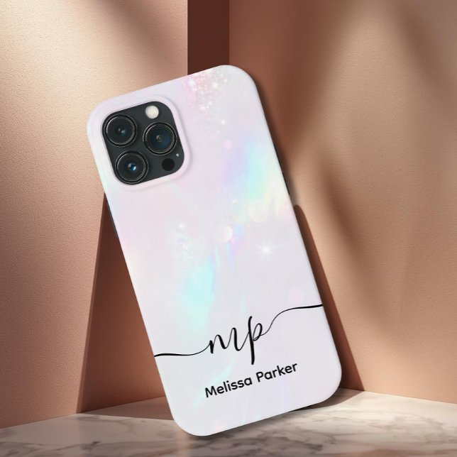 Chic Holographic Iridescent Monogram (Criador carregado)