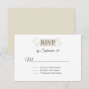 Chic Ivory floresce Cartão RSVP de Casamento