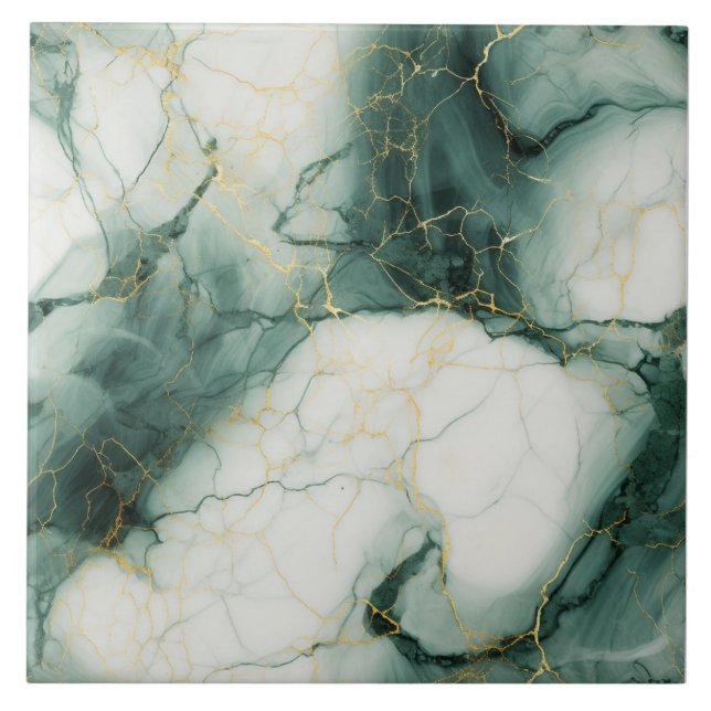 Chic Jade & Ivory - Azulejo Marbled (Frente)