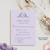 Chic Lavender Monograma Com/ Sem Refeições RSVP