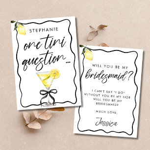 Chic Lemon Drop Martini Bridesmaid Proposta Card