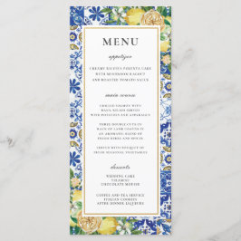Chic Lemons Floral Greenery Mosaico Menu de Casame