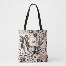 Chic Leopard Coffee Lover Tote Bag Earthtone