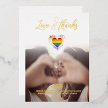 Chic Love & Obrigados LGBT Rainbow Pride Heart Pho