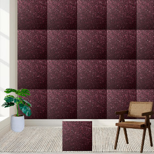 Chic Maroon Glitter Shimmering Floor Backsplash