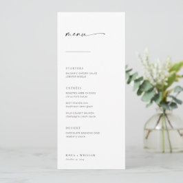 Chic + Menu Simples de Casamento de Script Moderno
