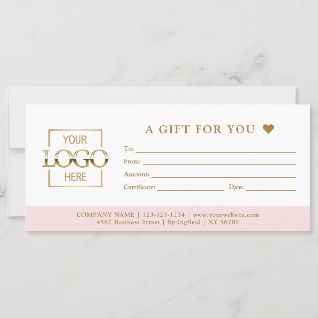 Chic Minimalist Business Gift Certificate Template (Frente)