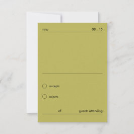 Chic Minimalista Resposta de Casamento Verde