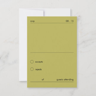 Chic Minimalista Resposta de Casamento Verde