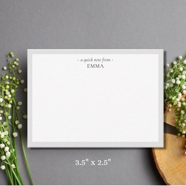 Chic Modern 'A Quick Note From' Cartão de Nota (Criador carregado)