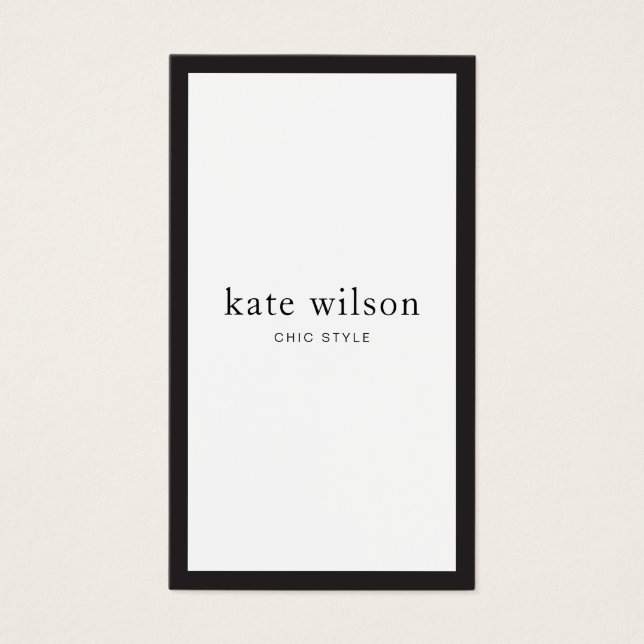 Chic Modern Black White Professional (Frente)