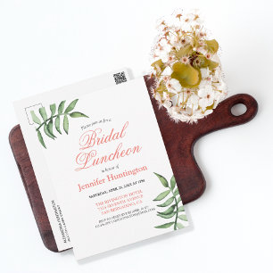Chic Modern Greenery Bridal Luncheon Convite