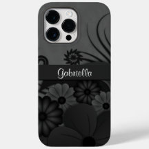 Chic Modern Trendy Black Hibiscus Floral Gothic