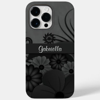 Chic Modern Trendy Black Hibiscus Floral Gothic