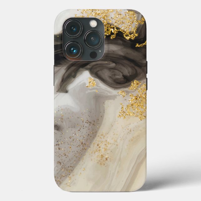 Chic Moderna do Marble Moderno Elegante Dourado (Verso)