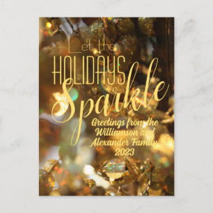 Chic Moderno do Sparkle Dourado do cartões de nata
