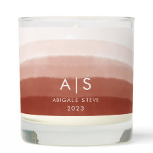 Chic Monogramed Watercolor Copper Rust Ombre