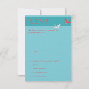 Chic Origami Birds - Cartão RSVP de Casamento