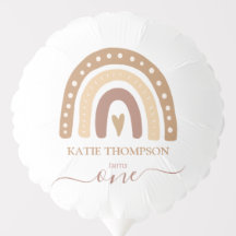 Chic Pastel Brown Rainbow Boho Primeiro Aniversári