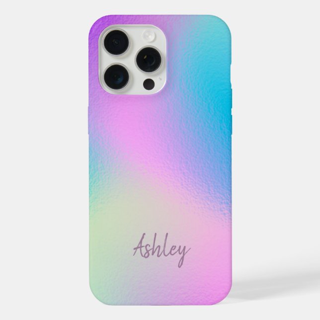 Chic Pastel Holographic Personalized Name (Verso)