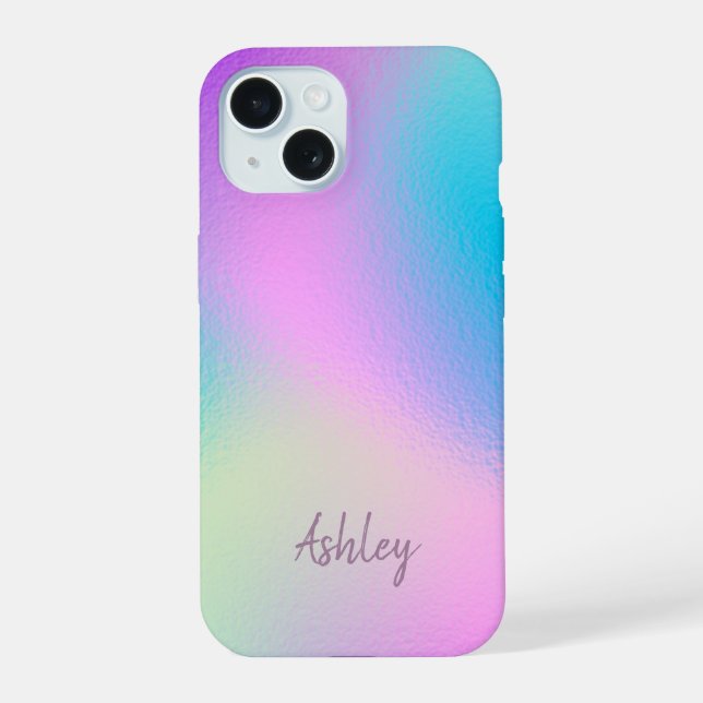 Chic Pastel Holographic Personalized Name (Verso)