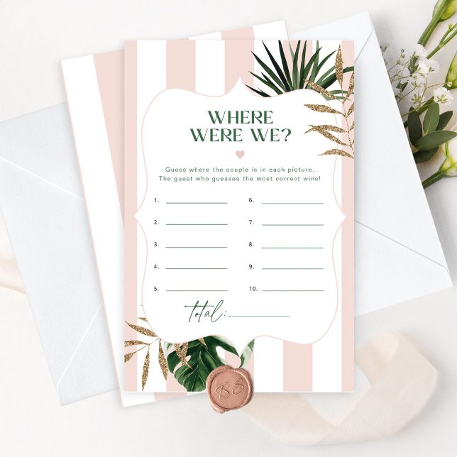 Chic Pink tropical Onde estávamos no jogo de noiva (Criador carregado)