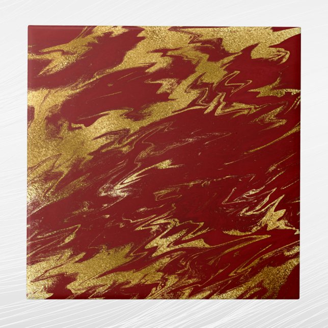Chic Red Dourado Faux Marble (Criador carregado)