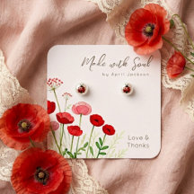 Chic Red Poppy Floral Jewelry Display TMF26