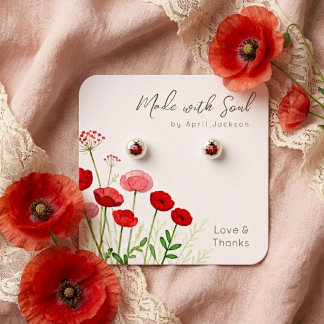 Chic Red Poppy Floral Jewelry Display TMF26