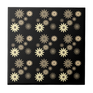 Chic Retro 70s Abstrato Daisy Flowers Impressão B