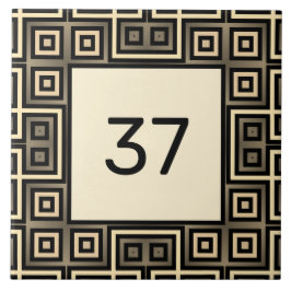 Chic Rico Deco Ivory & Cinza House Number Plath
