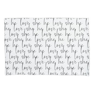 Chic Romântico Branco de Script de Amor